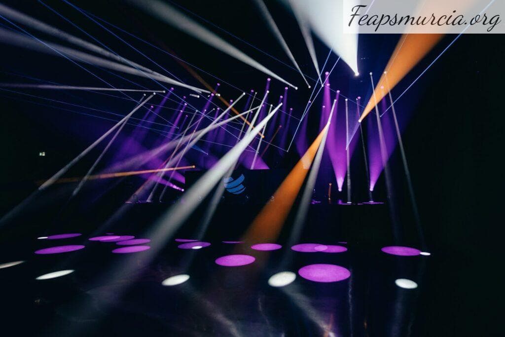 purple orange and blue lights