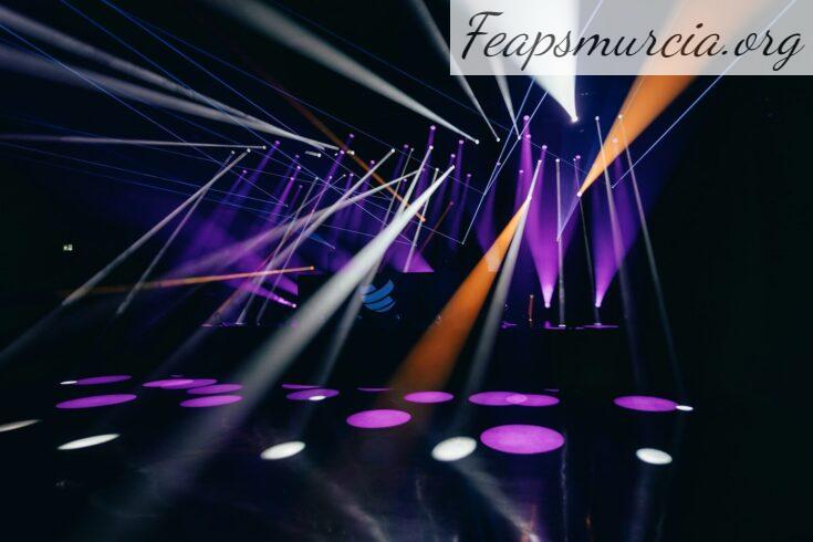 purple orange and blue lights