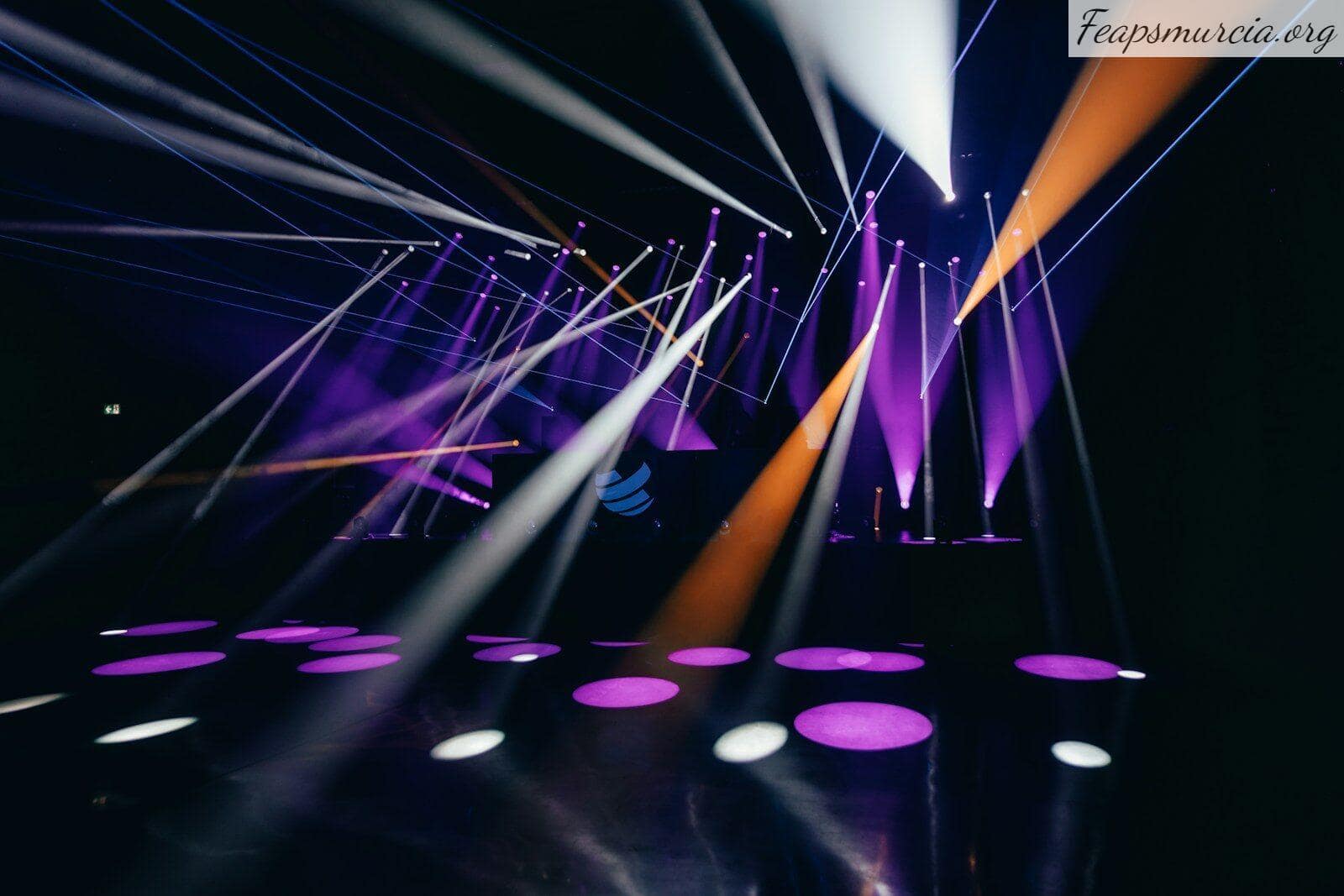 purple orange and blue lights